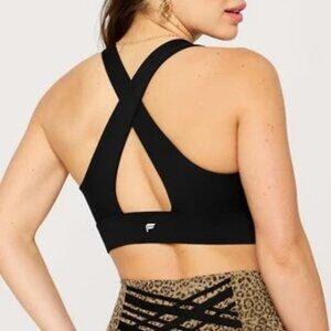 Fabletics Black Oasis Twist Medium Impact Sports Bra Size Large
